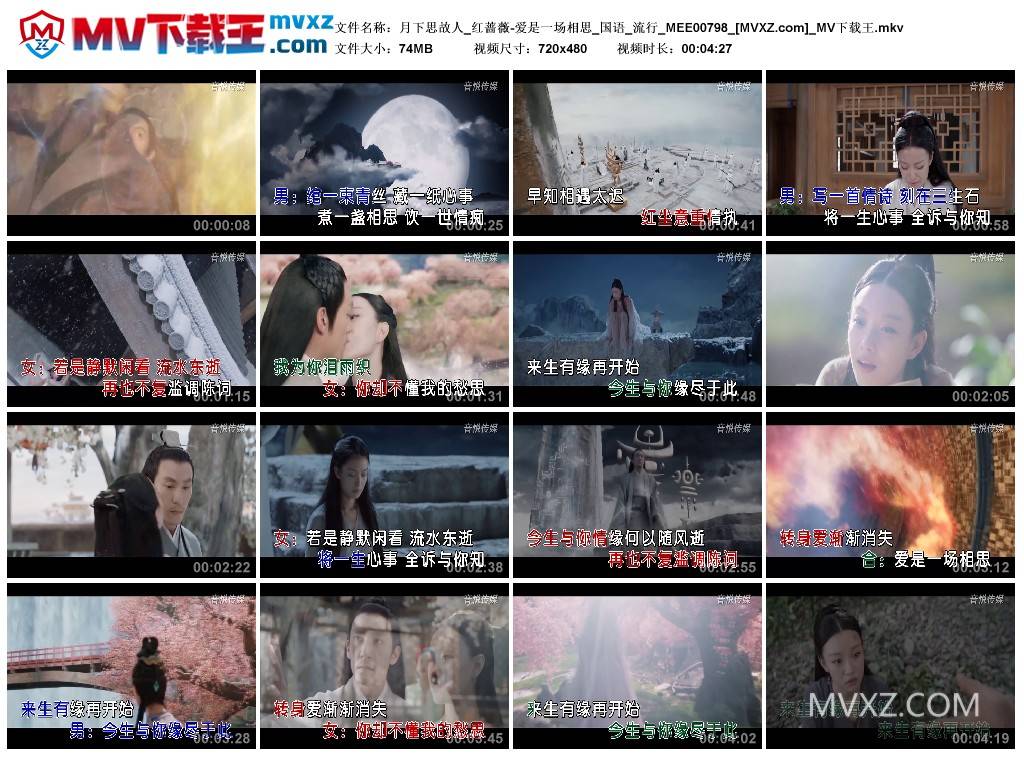 月下思故人_红蔷薇-爱是一场相思_国语_流行_MEE00798